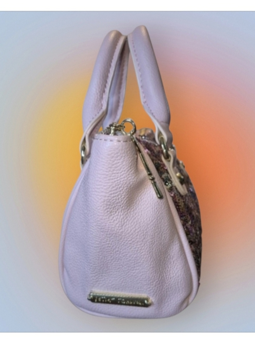 Betsey Johnson Pink Sequin Mini Bag GUC - Picture 5 of 9